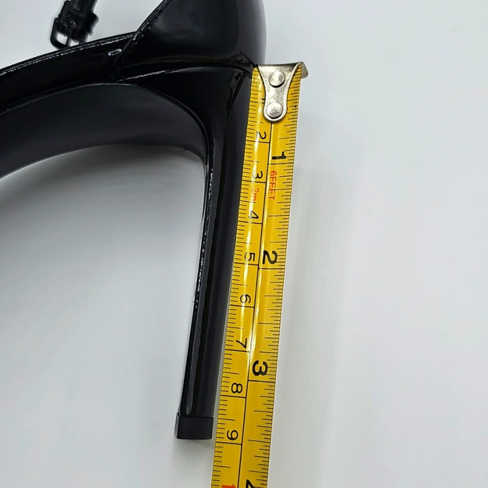 Saint Laurent Black Fur Strap Heels 37 1/2 - Picture 13 of 16